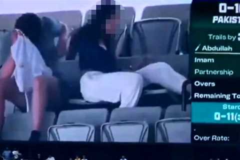 Cheeky Couple Caught in the Act at Australia-Pakistan Cricket Match