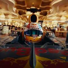 See Sergio Perez Race Red Bull F1 Car Through Casino And On Dirt In Las Vegas
