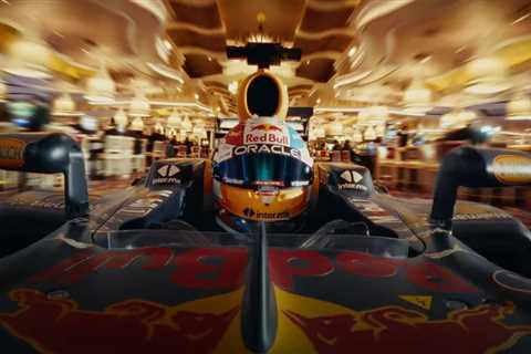 See Sergio Perez Race Red Bull F1 Car Through Casino And On Dirt In Las Vegas