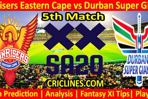 Today Match Prediction-SEC vs DSG-SA20 T20 2024-Dream11-5th Match-Who Will Win