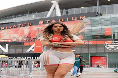 Adult star shocks Arsenal fans by wearing only body paint to matches