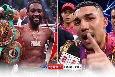 I'll fight Terence Crawford at a CATCHWEIGHT!  Teofimo Lopez reacts to win