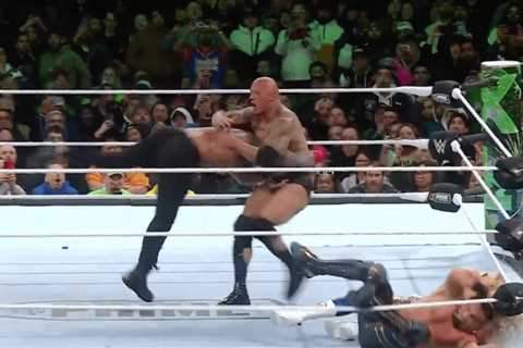 ‘Impeccable’ Dwayne ‘The Rock’ Johnson survives Roman Reigns spear to win comeback match at..