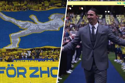 Ibrahimovic celebrated by Sweden’s national team during emotional ceremony