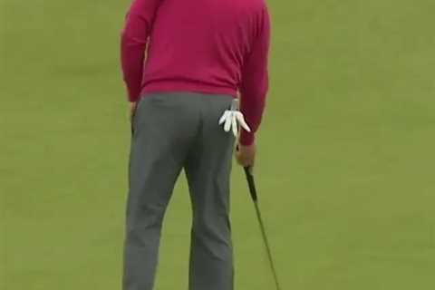 Watch incredible moment former Ryder Cup star completely misses the ball for a tap-in at the..