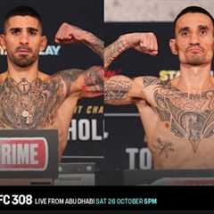 UFC 308: Ilia Topuria & Max Holloway make weight for title showdown 🔥