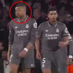 Mbappe's eyebrow raise caught on camera after Rice's free-kick masterclass in Arsenal's Madrid..