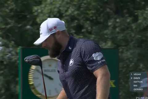 Hot-headed Tyrrell Hatton caught hissing X-rated four-word blast at his DRIVER on live TV at PGA..