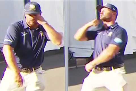 Bryson DeChambeau appears to punch himself in the face repeatedly live on Sky Sports in bizarre PGA ..