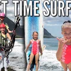 First Time Surfing Lessons in Hawaii! | Exploring the Beach and Ziplining in Tropical Oahu 🌴 ☀️