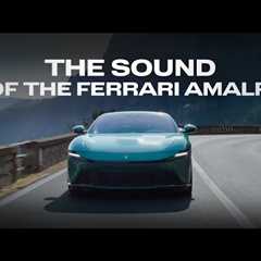 The Ferrari Amalfi roars through sunset