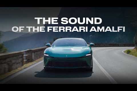 The Ferrari Amalfi roars through sunset